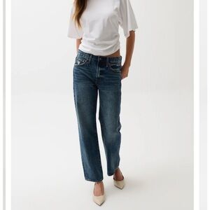 Pistola Lexi Dark Blue Straight Leg Jeans (Color: Artisan)